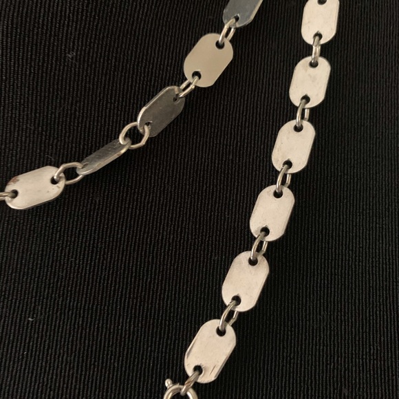 VINTAGE LONG SILVER LINK CHAIN - Picture 2 of 7